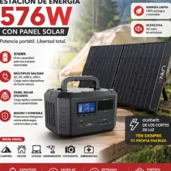 ESTACIÓN DE ENERGÍA LANX 576W CON PANEL SOLAR 420USD