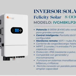 INVERSOR SOLAR Felicity Solar 8 000W 1900 USD