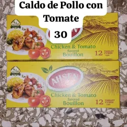 Caldo de pollo con tomate 