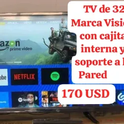 Smart TV Vision 32 pulgadas con cajita interna y soporte de pared