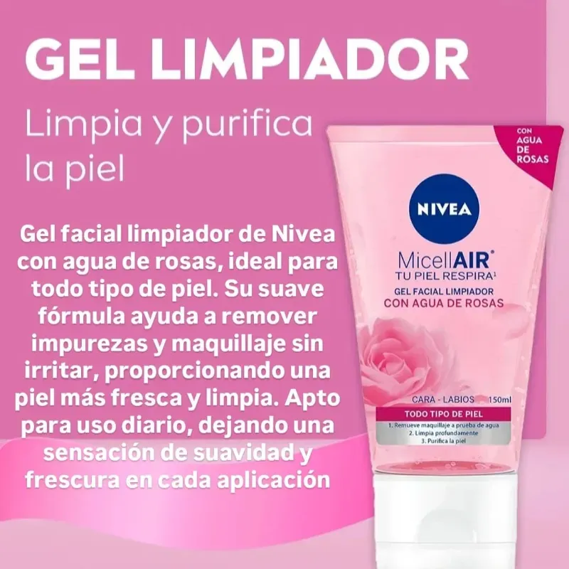 Gel limpiador Nivea de Rosas