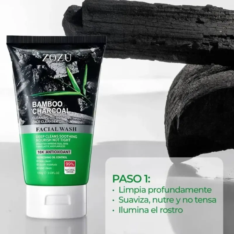 Limpiador Facial de Carbón Bambú