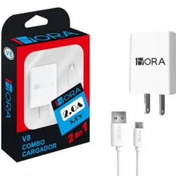 Cargador USB y cable V8