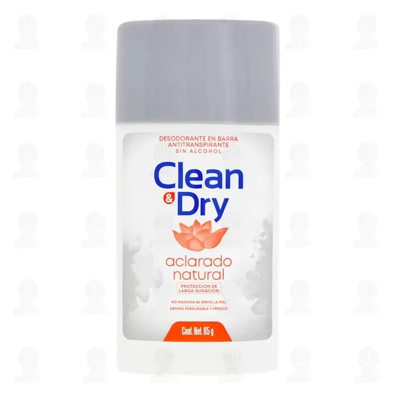 Desodorante antitranspirante sin alcohol Clean & Dry Aclarado Natural en Barra