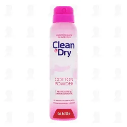 Desodorante Clean & Dry Cotton Powder en aerosol