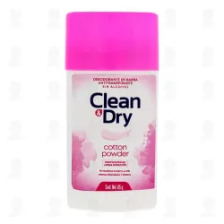 Desodorante en barra sin alcohol Clean & Dry Cotton Powder