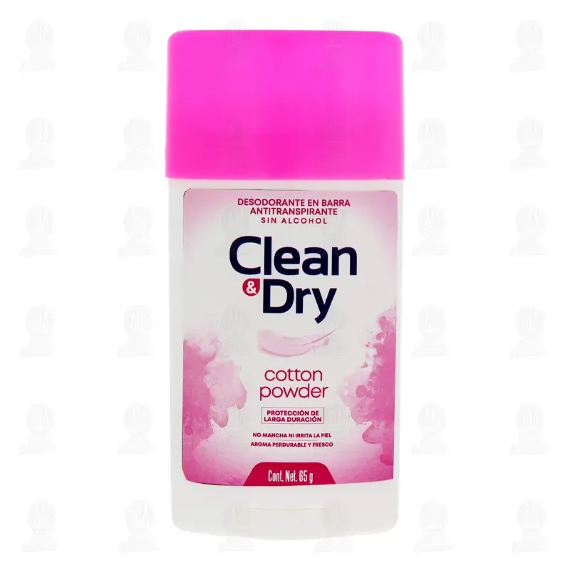 Desodorante en barra sin alcohol Clean & Dry Cotton Powder