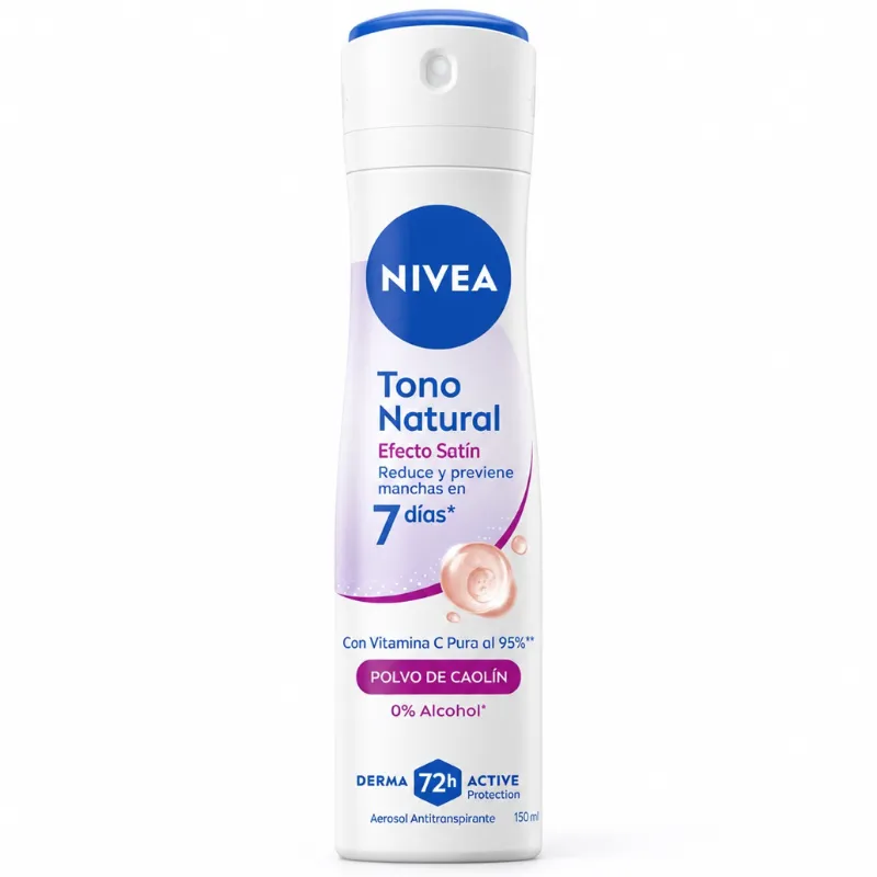 Desodorante Nivea tono natural efecto satín polvo de caolín en aerosol