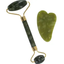 Juego de rodillo de Jade y Gua Sha
