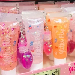 Lip Gloss con glitter y llavero