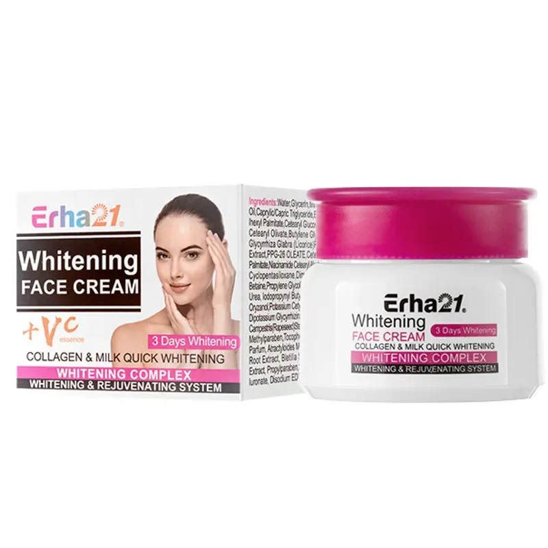 Crema Erha 21 aclararte con colágeno, leche 🥛 y vitamina c