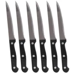 Set de 6 cuchillos negros 