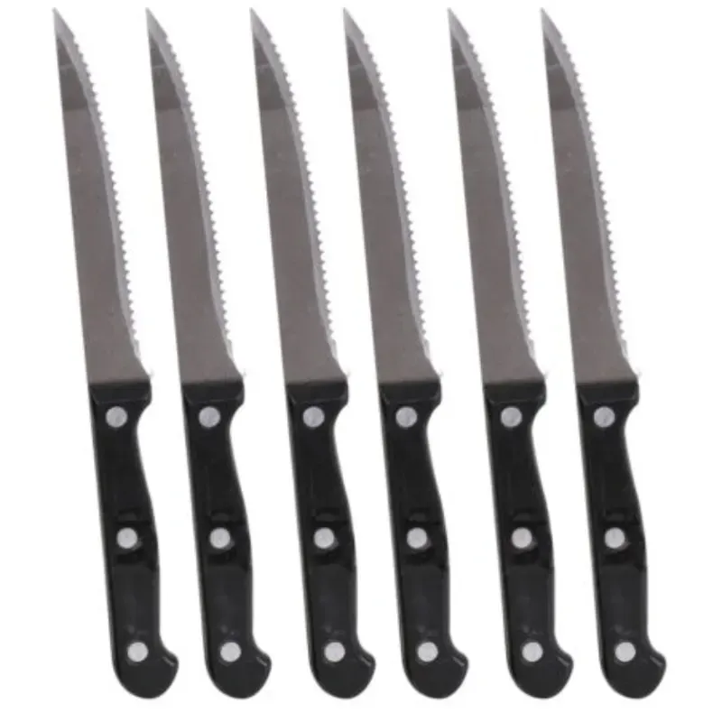 Set de 6 cuchillos negros 