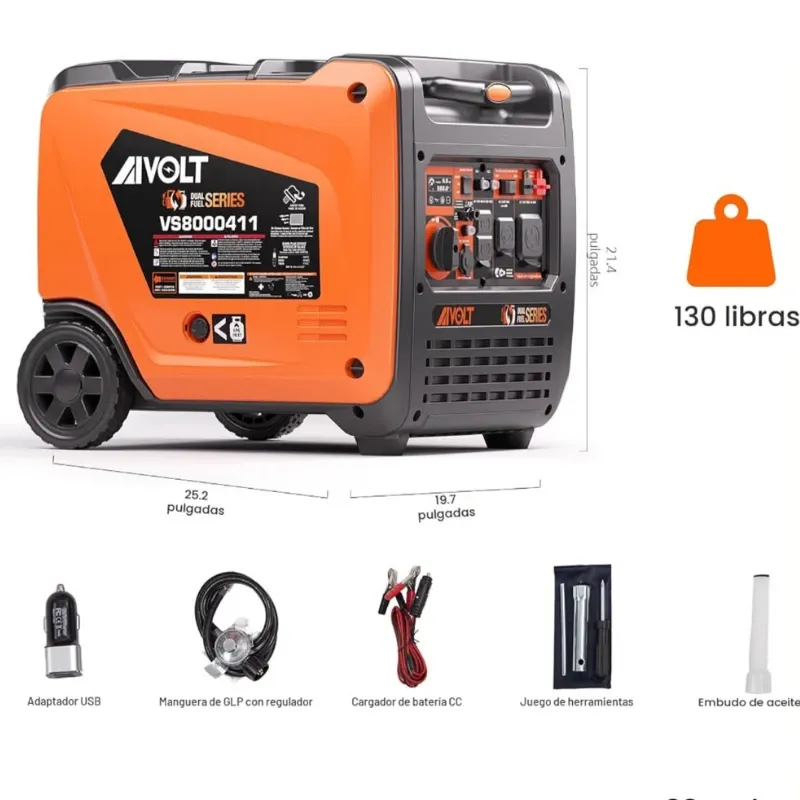 Ainvolt Inverter Super Silencioso Dualfuel 8000W