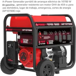 Generador A-ipower 10700W /120V-240V  (Gasolina solamente)