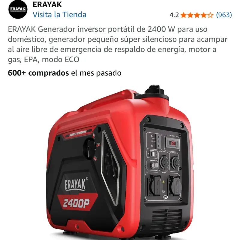 GENERADOR ERAYAK INVERTER SILENCIOSO 2400W
