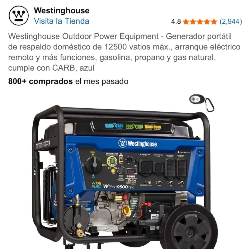GENERADOR WESTINGHOUSE TRIFUEL 12500W