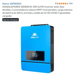 INVERSOR SOLAR SUNGOLDPOWER 10000W DC 48V
