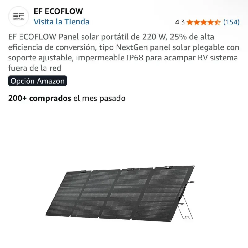 PANEL SOLAR PORTÁTIL ECOFLOW 220W