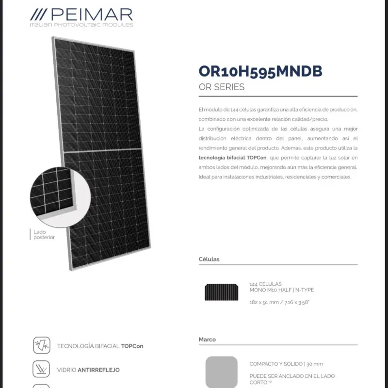 Paneles solares Peimar 595w (VENTA MAYORISTA)