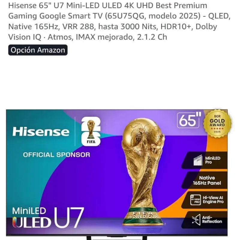SMART TV HISENSE 65 PULGADAS 