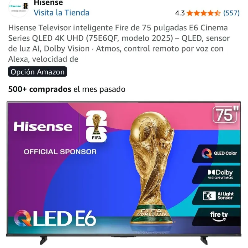TV HISENSE 75 PULGADAS