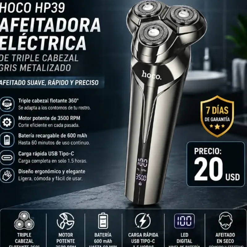 Afeitadora Eléctrica Rotativa HOCO HP39