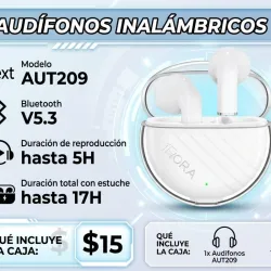 AUDÍFONOS INALÁMBRICOS 1HORA AUT209