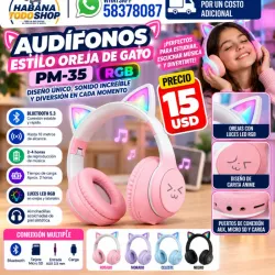 AUDÍFONOS OREJA DE GATO RGB PM-35