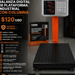 Balanza digital de plataforma industrial con columna
