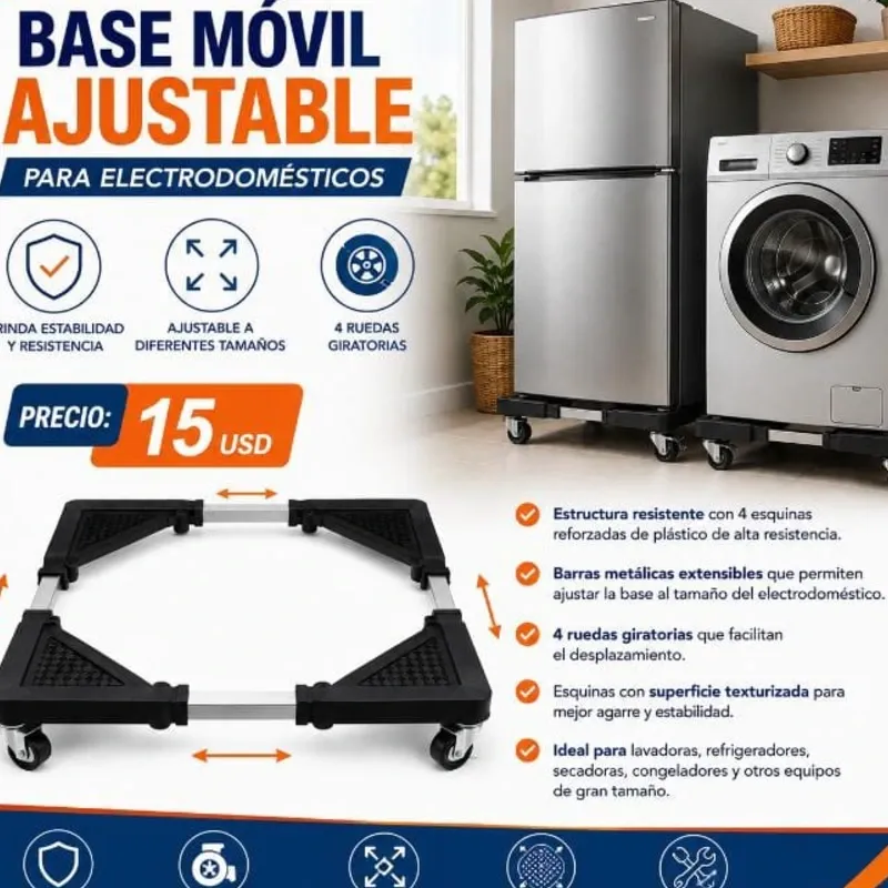 BASE MÓVIL AJUSTABLE PARA ELECTRODOMÉSTICOS
