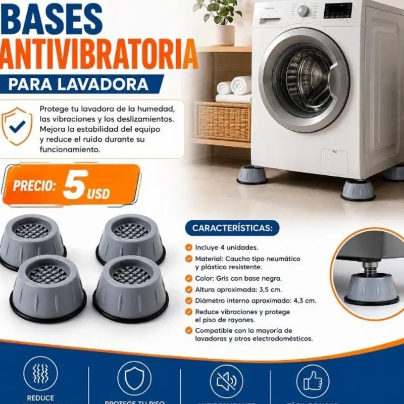 BASES ANTIVIBRATORIA PARA LAVADORA