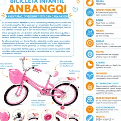 BICICLETA INFANTIL ANBANGQI – ROSA PASTEL 💗