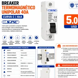 BREAKER TERMOMAGNÉTICO UNIPOLAR 40A