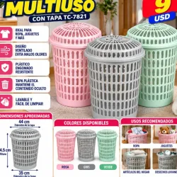 CESTO ENGOMADO MULTIUSO CON TAPA TC-7821