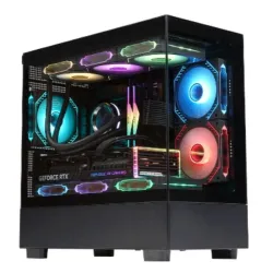 CHASIS DE CRISTAL TEMPLADO GAMING NEGRO CON 9 FANES Y CONTROLADOR RGB