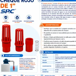 CHEQUE ROJO DE 1'' S.P.C