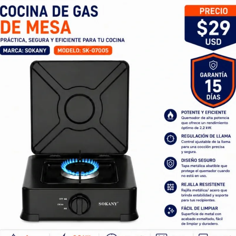 Cocina de Gas de Mesa SOKANY SK-07005