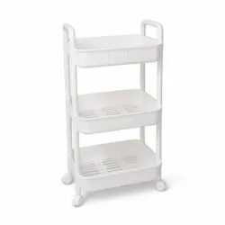 CARRITO ORGANIZADOR BLANCO CON RUEDAS 3 NIVELES
