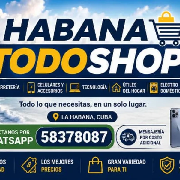 *ACEPTAMOS PAGOS EN USD, EUROS 1X1, CUP 20 PESOS POR ENCIMA DEL TOKE *
*SI SOLICITAN LA MENSAJERÍA POR UN COSTO ADICIONAL A TODA LA HABANA SE HACE DE UN DÍA PARA OTRO,O SEA USTED LA SOLICITA HOY Y SE LE ENTREGA AL OTRO DÍA*
🚚✨ ¡NUEVAS TARIFAS DE MENSAJERÍA! 📦
Ahora calculamos tu envío de forma fácil y transparente según peso + distancia 👇
📍 ZONAS
🟢 Cercanas: Centro Habana, Plaza, Habana Vieja y Cerro
🔴 Lejanas: Resto de municipios
⚖️ TARIFAS
📦 Pequeño (0–25 lb)
🟢 $1 | 🔴 $2
📦 Medio (25–90 lb)
🟢 $3 | 🔴 $4
📦 Grande (+90 lb)
🟢 $6 | 🔴 $10
*Abrimos de lunes a jueves de 10 am a 2pm*
*Viernes y Sábados de 10 am a 12 del día*
*Somos de Centro Habana*
*Para hacer cualquier pedido en nuestro almacén tienen que dar nombre, apellido y el articulo que usted quiere para generar su número de pedido que es el que usted va enseñar cuando llegue a nuestra oficina o para mensajería ya que es para la factura de garantía*