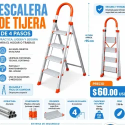 ESCALERA DE TIJERA DE 4 PASOS