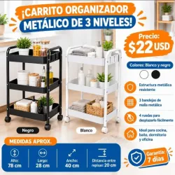 ESTANTE ORGANIZADOR CON RUEDAS – 4 NIVELES