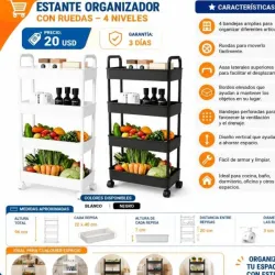 ESTANTE ORGANIZADOR CON RUEDAS – 4 NIVELES