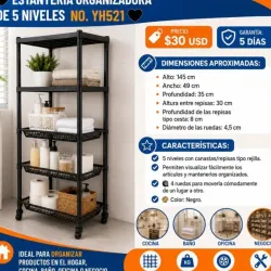 ESTANTERÍA ORGANIZADORA DE 5 NIVELES