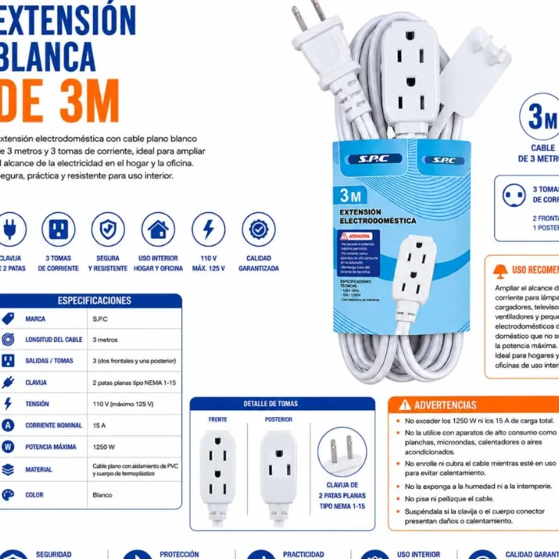 EXTENSIÓN BLANCA DE 3M - S.P.C