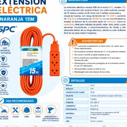 EXTENSIÓN ELÉCTRICA NARANJA 15M S.P.C