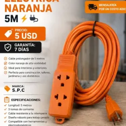 Extension eléctrica naranja de 5 metros