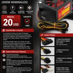 Fuente de PC 500ws 220v