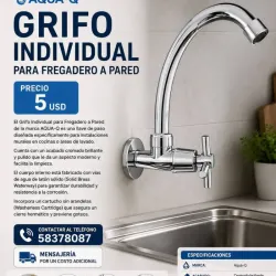 Grifo individual para fregadero de pared