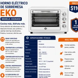 Horno Eléctrico EKO EKO8400 DE 32 LITROS